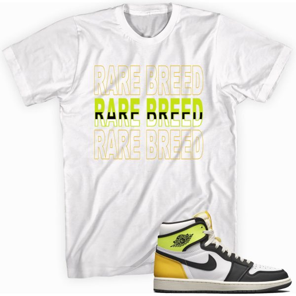 Rare Breed T-shirt Made To Match Jordan 1 Retro High OG Volt Gold Jezsport.com