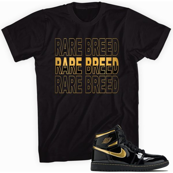 Rare Breed T-shirt Made To Match Jordan 1 Retro High OG Metallic Gold Jezsport.com