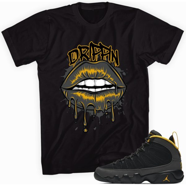 Drippin T-shirt Made To Match Jordan 9 Gold Jezsport.com