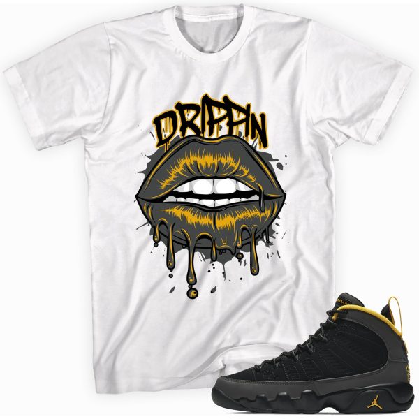 Drippin T-shirt Made To Match Jordan 9 Gold Jezsport.com