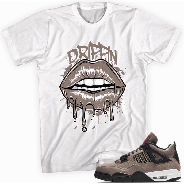 Drippin Lips Custom Shirt Made to Match Jordan 4 Retro Taupe Haze T-Shirt Jezsport.com