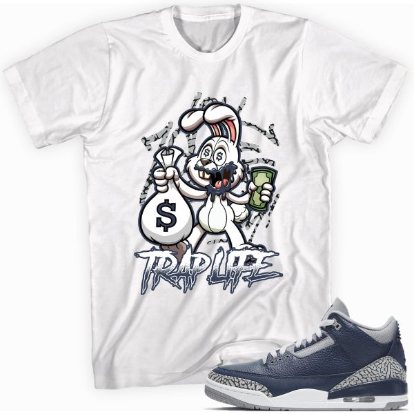 Trap Rabbit T-shirt Made To Match Jordan 3 Retro Midnight Navy Jezsport.com