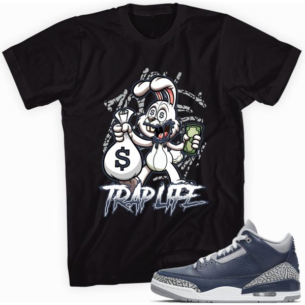 Trap Rabbit T-shirt Made To Match Jordan 3 Retro Midnight Navy Jezsport.com