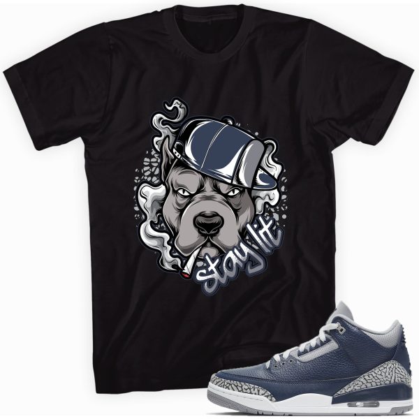 Stay Lit T-shirt Made To Match Jordan 3 Retro Midnight Navy Jezsport.com