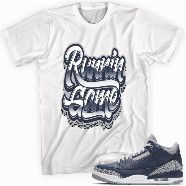 Runnin Game T-shirt Made To Match Jordan 3 Retro Midnight Navy Jezsport.com