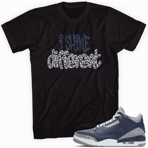 Shine Different Tee Custom Made to Match Jordan 3 Retro Midnight Navy Jezsport.com