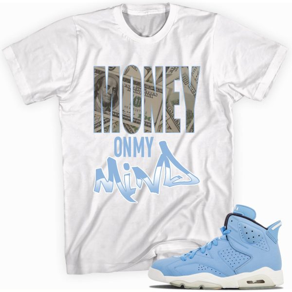 Custom Made to Match Sneaker T-Shirt Made for 6 Retro GG Still Blue T-Shirt Money On My Mind Jezsport.com