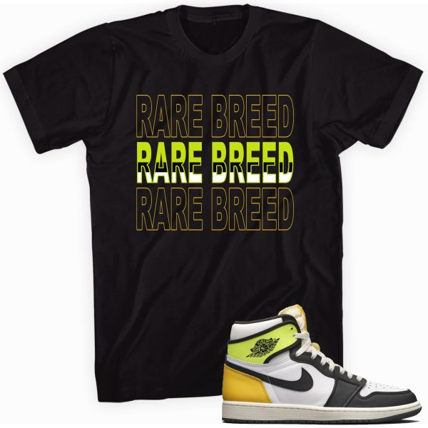 Rare Breed T-shirt Made To Match Jordan 1 Retro High OG Volt Gold Jezsport.com