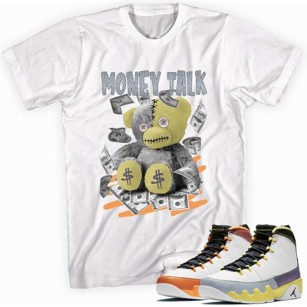 Custom Made to Match - Jordan 9 Retro Change The World T-Shirt - Money Talk BearMatching Outfits Jezsport.com