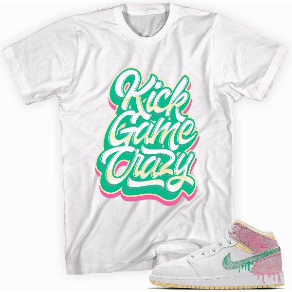 Kick Game Crazy T-shirt Made To Match Jordan 1 Mid Paint Drip GS Jezsport.com