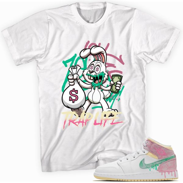 Trap Rabbit Shirt Made to Match Jordan 1 Mid Paint Drip GS Jezsport.com