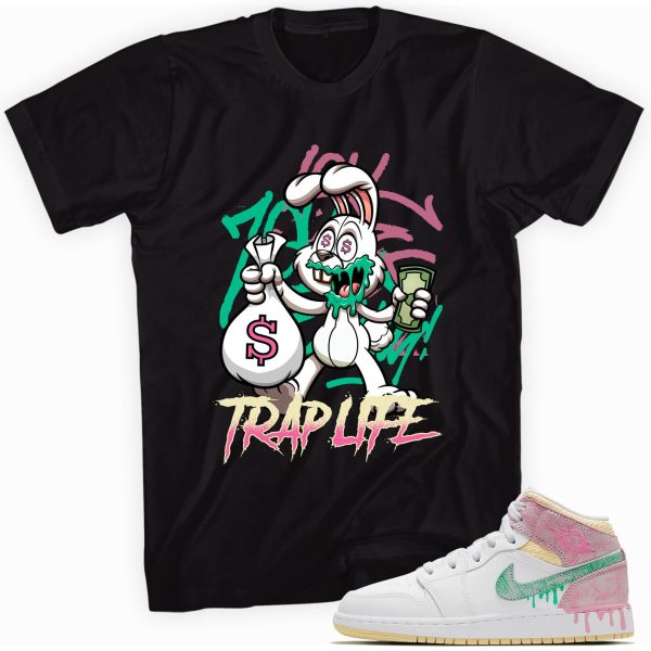 Trap Rabbit Shirt Made to Match Jordan 1 Mid Paint Drip GS Jezsport.com