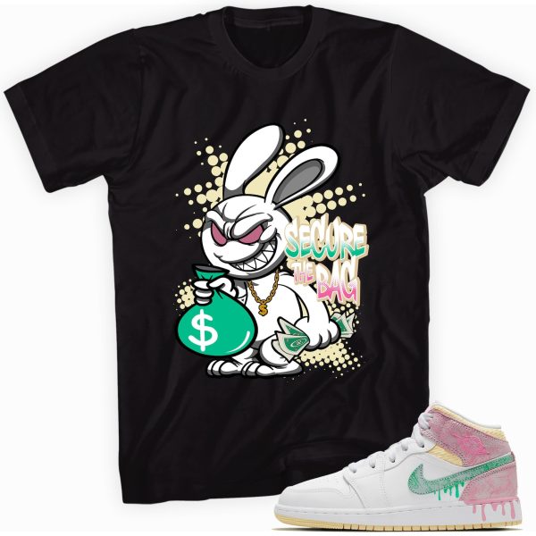 Secure the Bag Sneaker T-shirt Made To Match Jordan 1 Mid Paint Drip Jezsport.com