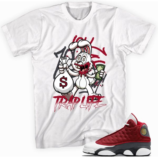 Trap Life Rabbit T-shirt Made To Match Jordan 13 Retro Gym Red Flint Grey Jezsport.com