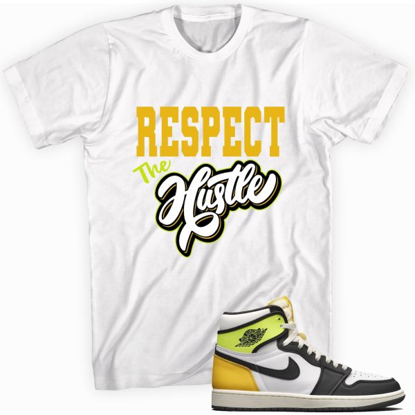 Respect The Hustle T-shirt Made To Match Jordan 1 Retro High Gold Jezsport.com