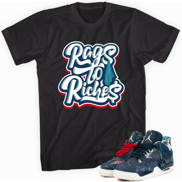 Rags To Riches T-shirt Made To Match Jordan 4 Retro Deep Ocean Jezsport.com