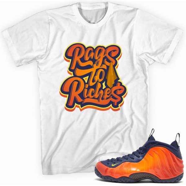 Rags To Riches T-shirt Made To Match Foamposite Blue/Orange Jezsport.com