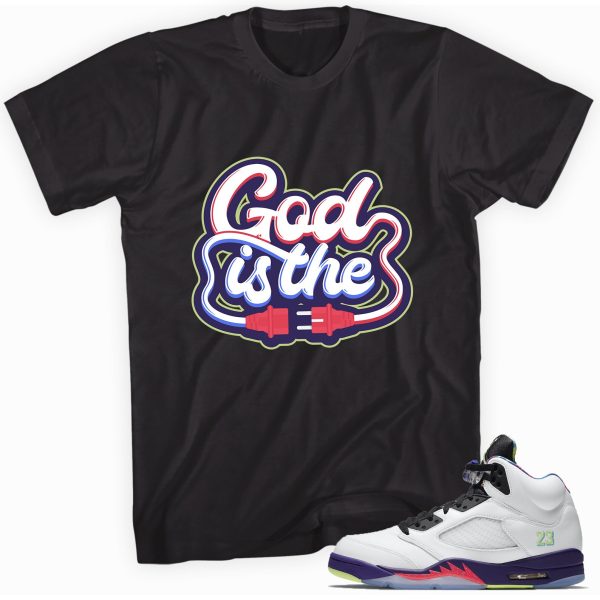 God Is The Plug Made To Match Jordan 5 Retro Alternate Bel-Air Black Jezsport.com