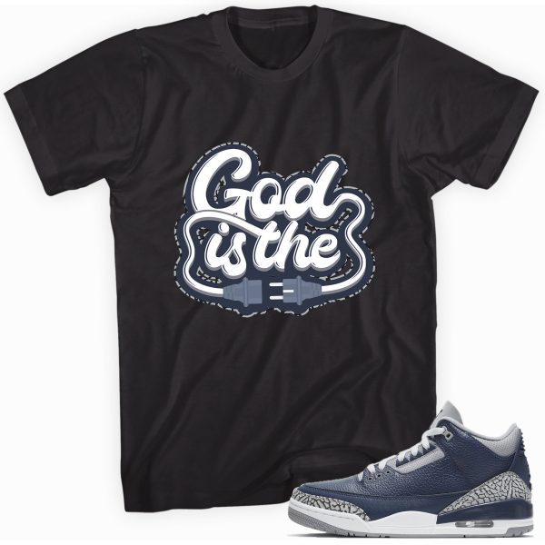 God Plug Shirt Matches Jordan 3 Retro Midnight Navy Jezsport.com