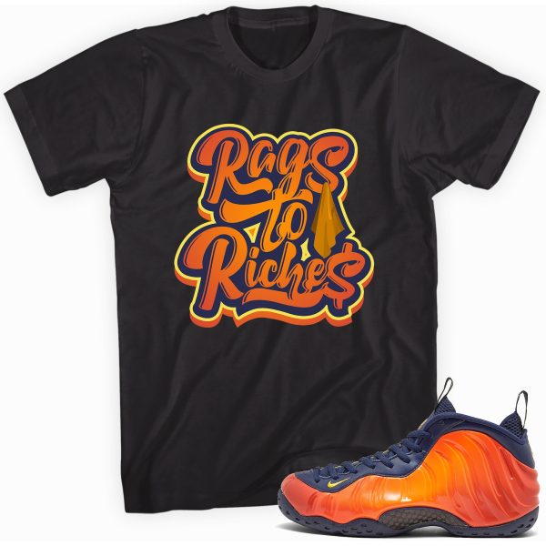 Rags To Riches T-shirt Made To Match Foamposite Blue/Orange Jezsport.com