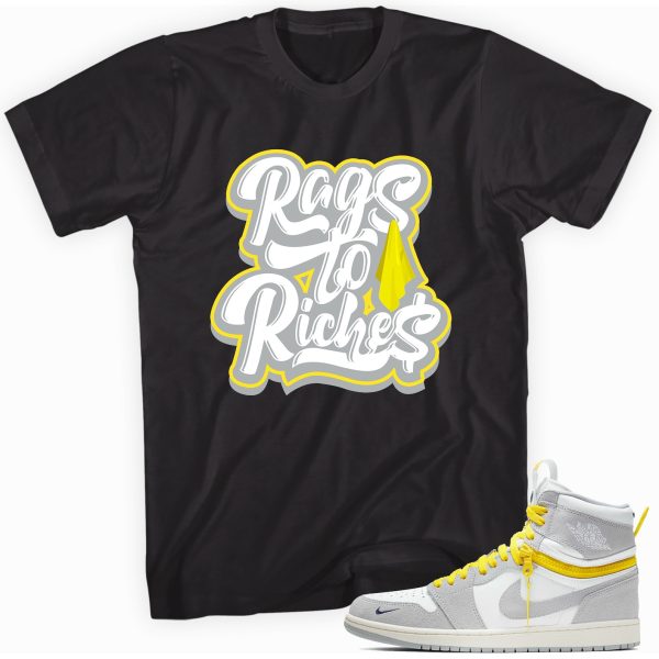 Rags To Riches T-shirt Made To Match Jordan 1 Smoke Grey Jezsport.com