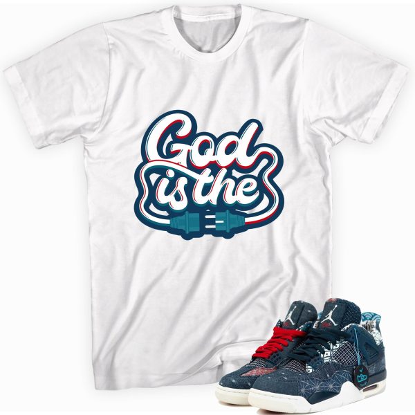 God Plug Shirt Made to Match Jordan 4 Retro Sashiko Deep Ocean Jezsport.com