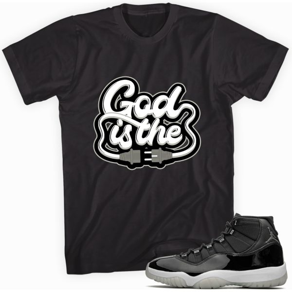 God Is The Plug T-shirt Made To Match Jordan 11 Retro Jubilee Black Jezsport.com