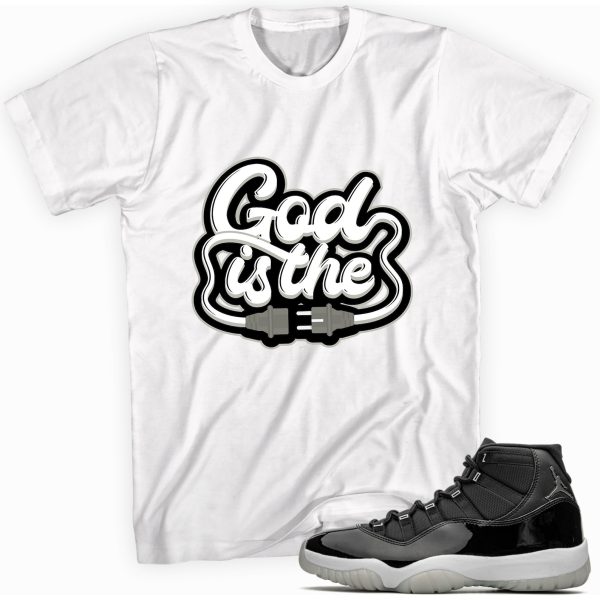 God Is The Plug T-shirt Made To Match Jordan 11 Retro Jubilee Black Jezsport.com