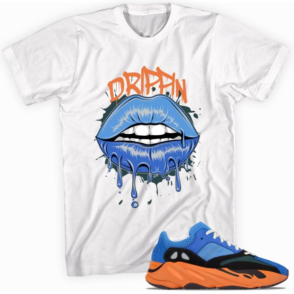 Custom Shirt made to match Yeezy Boost 700 Bright Blue T-Shirt - Drippin LipsMatching Outfits Jezsport.com