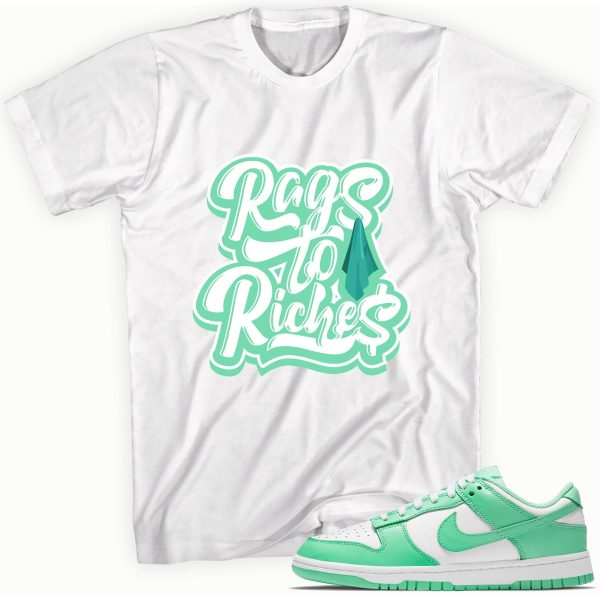 Rags to Riches Adult Unisex T-Shirt Made to Match Dunk Low Green Glow Jezsport.com