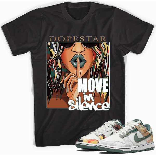 Move in Silence Adult Sneaker Shirt Made to Match Dunk Low Sail Multi Camo Jezsport.com