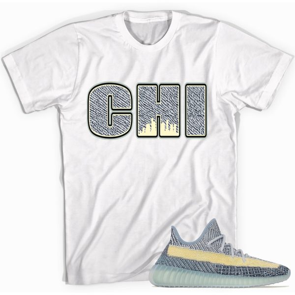 Chicago City Sneaker Adult Unisex T- Shirt Match Boost 350 V2 Ash Blue 2021 Jezsport.com