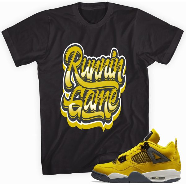 Runnin Game T-Shirt Match Jordan 4 Lightning Jezsport.com