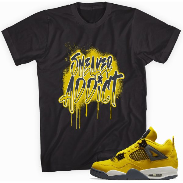 Sneaker Addict T-Shirt Match Jordan 4 Lightning Jezsport.com