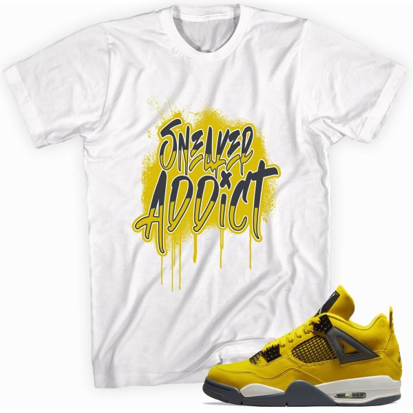 Sneaker Addict T-Shirt Match Jordan 4 Lightning Jezsport.com