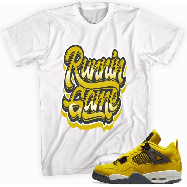 Runnin Game T-Shirt Match Jordan 4 Lightning Jezsport.com