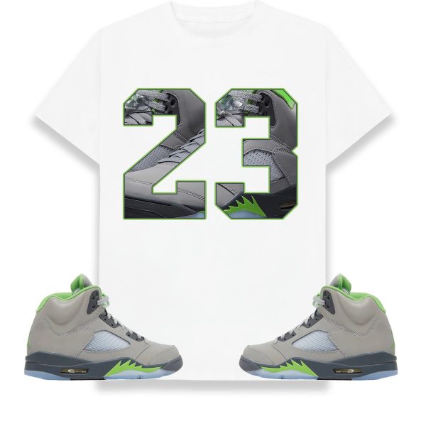 Number 23 CM5 Unisex Shirt Match Jordan 5 Retro Green Bean Jezsport.com