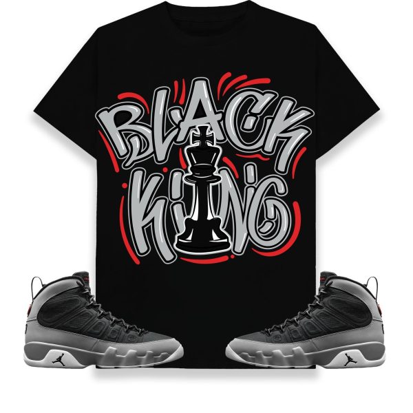 Black King Unisex Shirt Match Jordan 9 Retro Particle Grey Jezsport.com