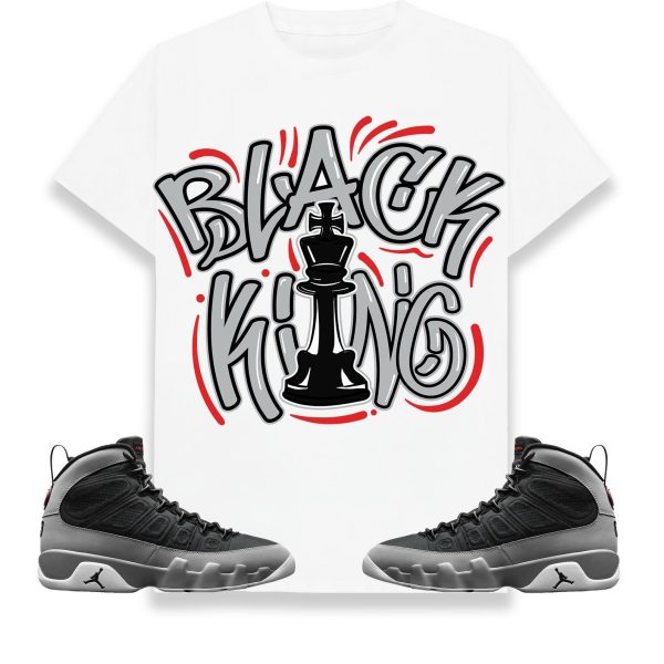 Black King Unisex Shirt Match Jordan 9 Retro Particle Grey Jezsport.com