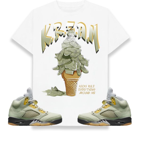 KREAM Unisex Shirt Match Jordan 5 Retro Jade Horizon Jezsport.com