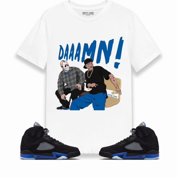 DAAAMN Unisex Shirt Match Jordan 5 Retro Racer Blue Jezsport.com