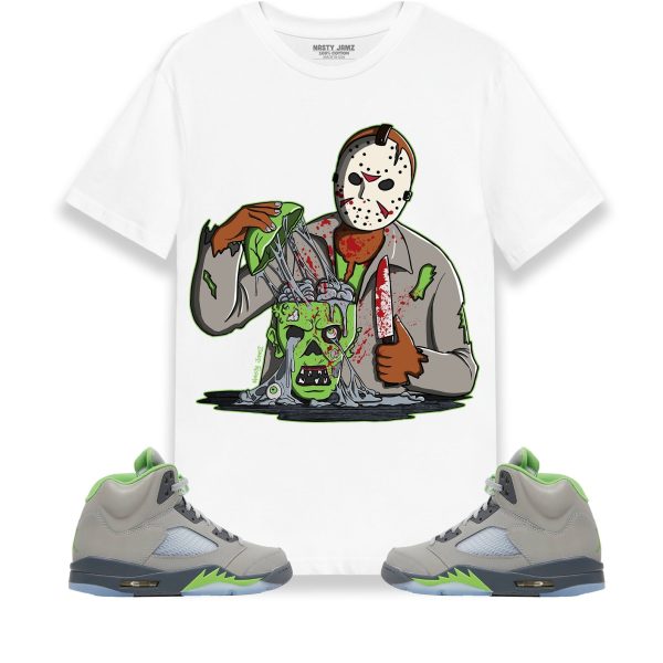 Jason Cuts Off Zombie Head Unisex Halloween Shirt Match Jordan 5 Retro Green Bean Jezsport.com