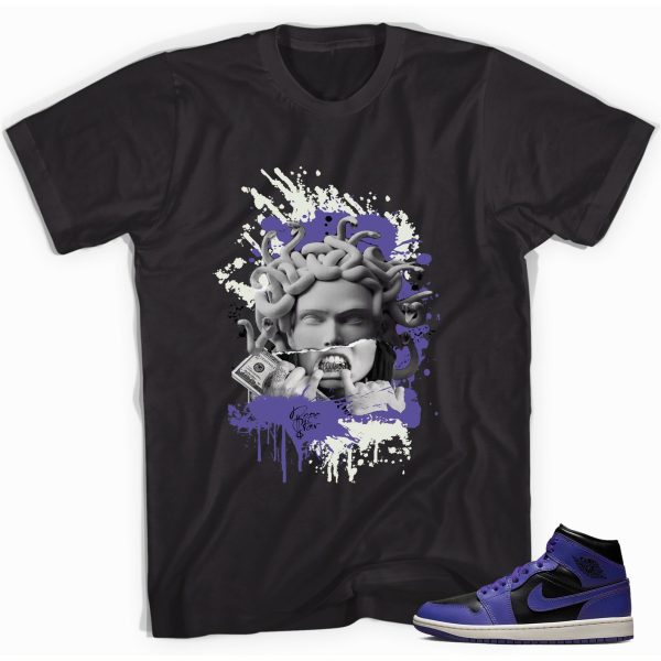 Medusa Unisex Shirt Made to Match Jordan 1s Mid Purple Black Jezsport.com