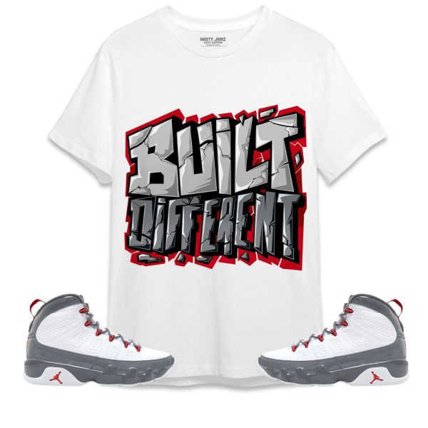 Built Different Unisex Shirt Match Jordan 9 Retro Fire Red Jezsport.com