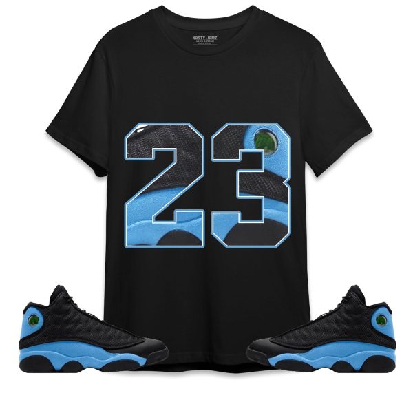 Number 23 CM13 Unisex Shirt Match Jordan 13 Black University Blue Jezsport.com