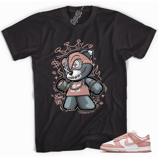 Money Gang Bear Sneaker Shirt Made to Match Dunks Low Rose Whisper Jezsport.com