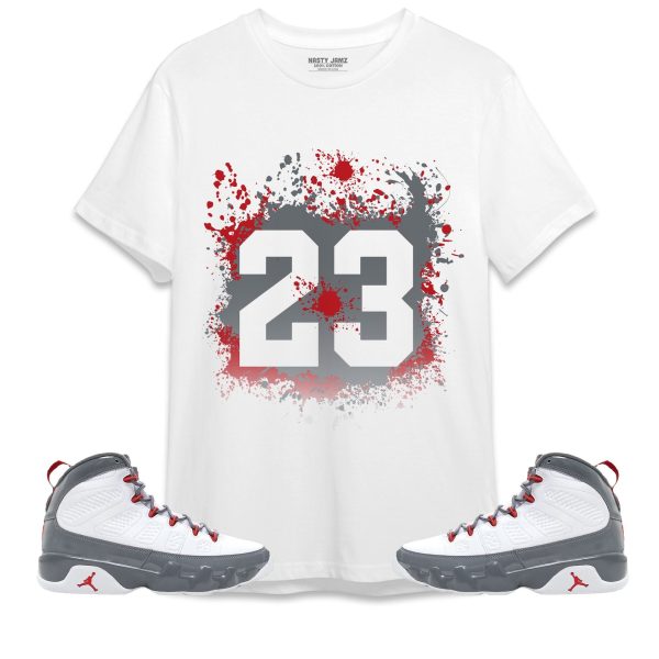 Number 23 Paint Unisex Shirt Match Jordan 9 Retro Fire Red Jezsport.com