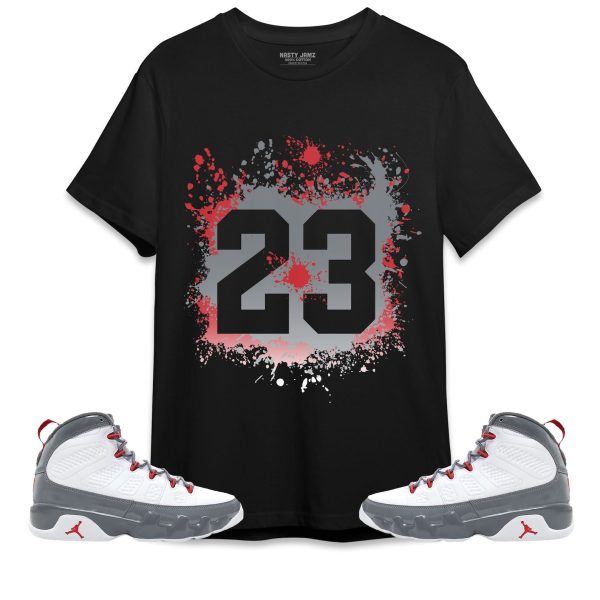 Number 23 Paint Unisex Shirt Match Jordan 9 Retro Fire Red Jezsport.com