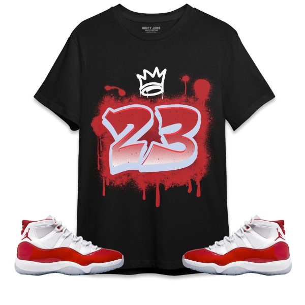 Number 23 Graffitil Unisex Shirt Match Jordan 11 Cherry Jezsport.com