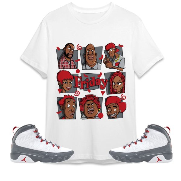 Friday 90s Cartoon Unisex Shirt Match Jordan 9 Retro Fire Red Jezsport.com